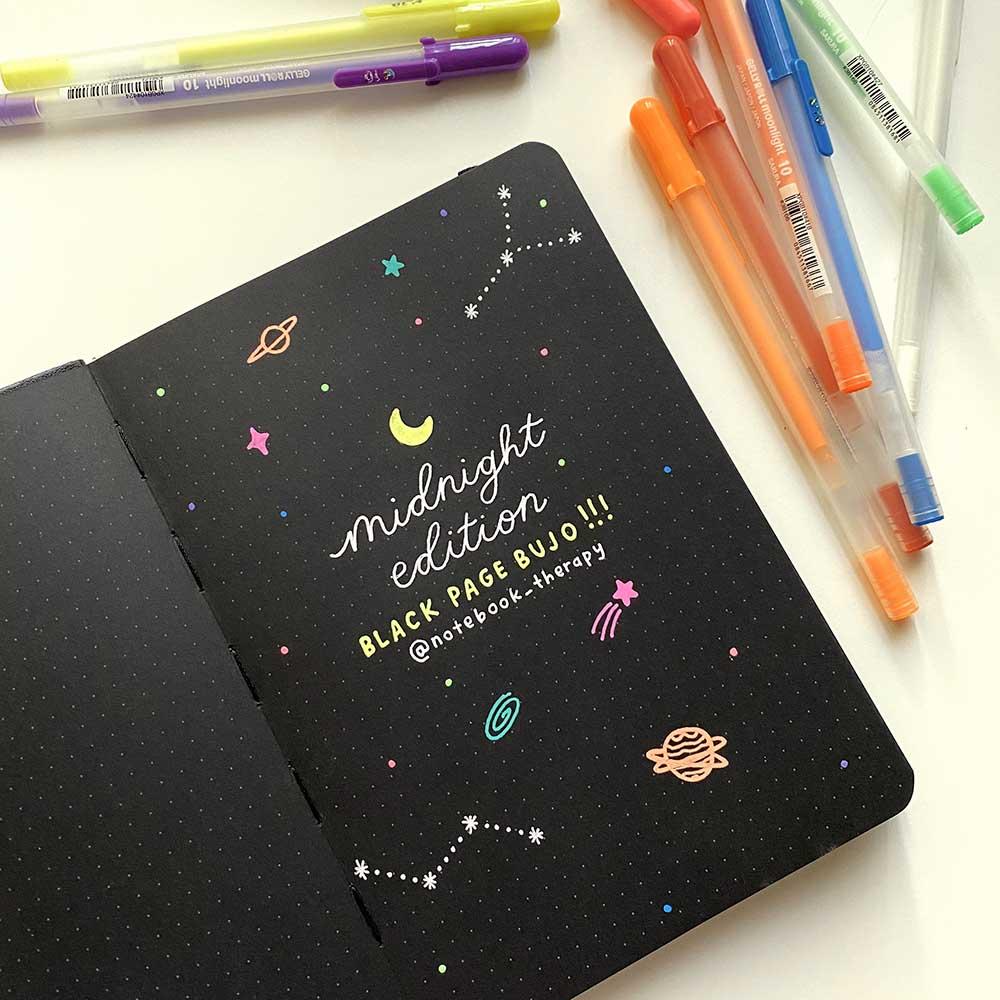 Tsuki 'Midnight Edition' Black Page Bullet Journal ☾ - Image 4